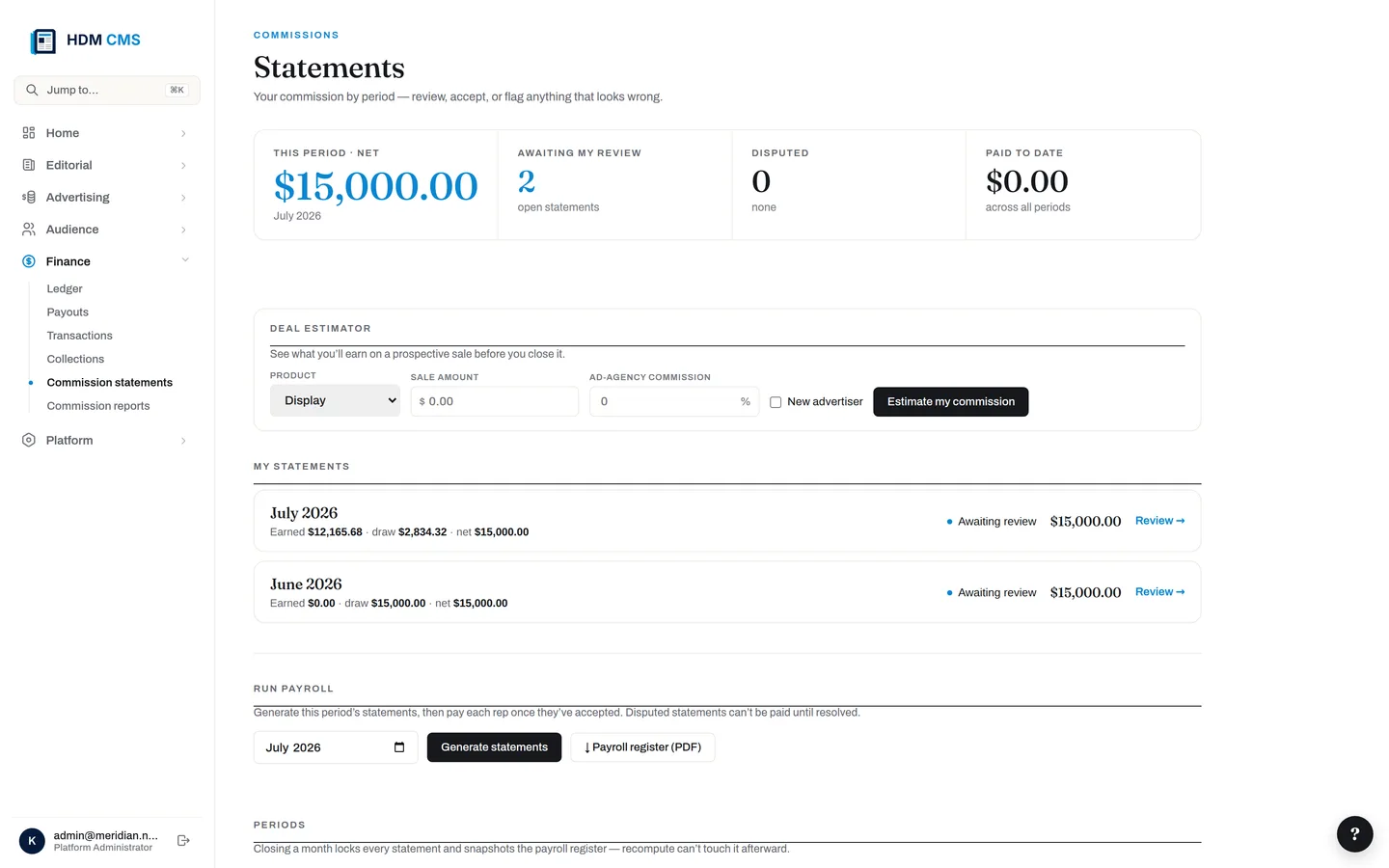 Renewals & reporting — the invoice run and the reports your team lives in